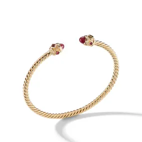 Renaissance Bracelet with Rubies in 18K Gold, 3.5mm