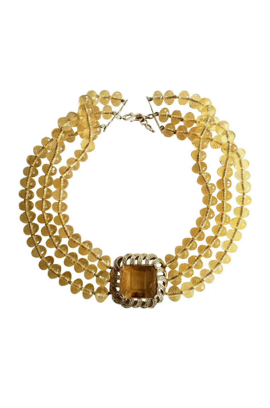 RENATO CIPULLO Gold Diamond Citrine Necklace