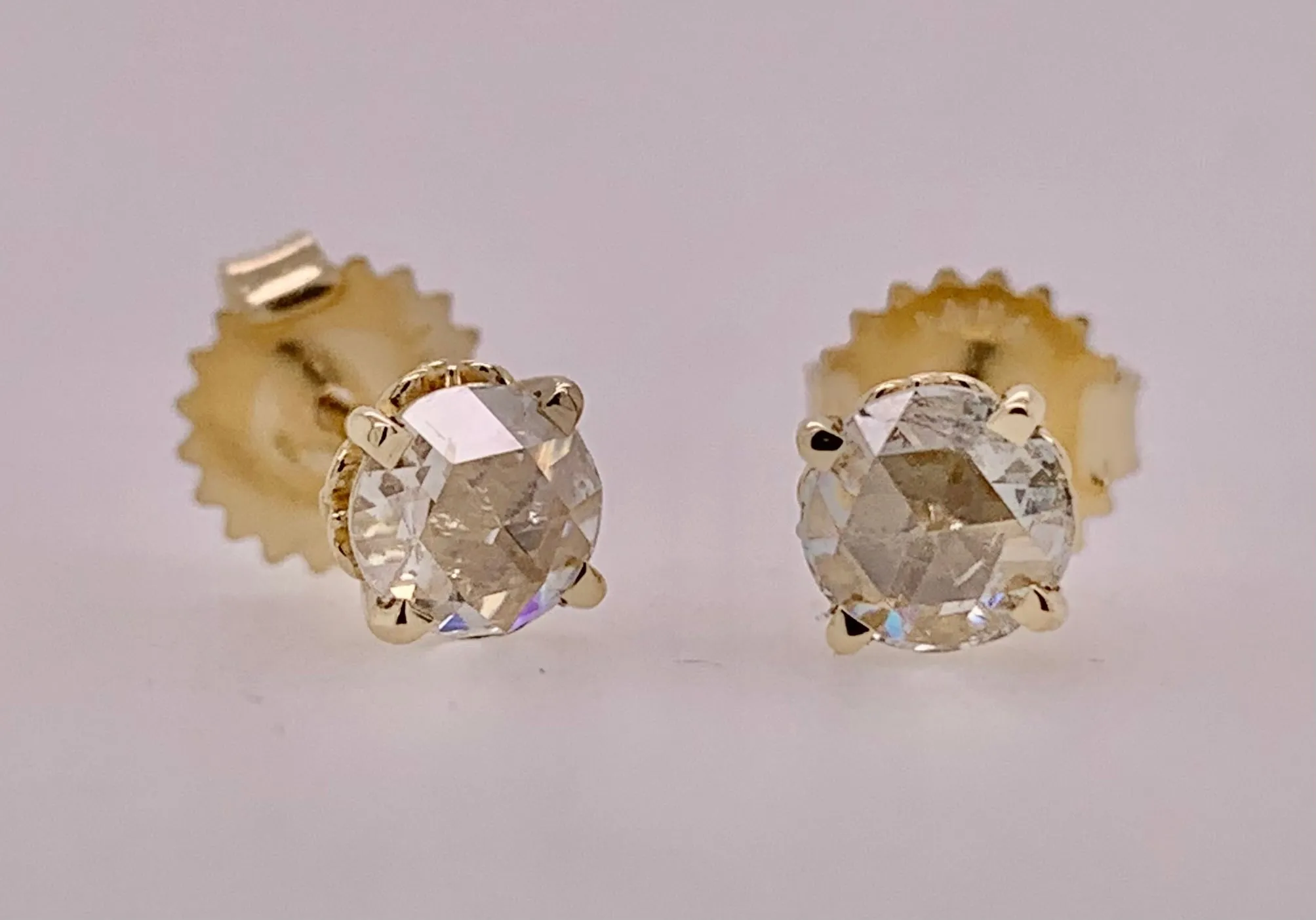 Rose Cut Diamond Earrings