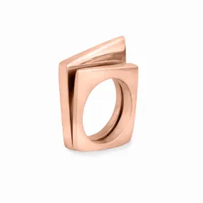 Rose Gold Ice Shard Ring Set