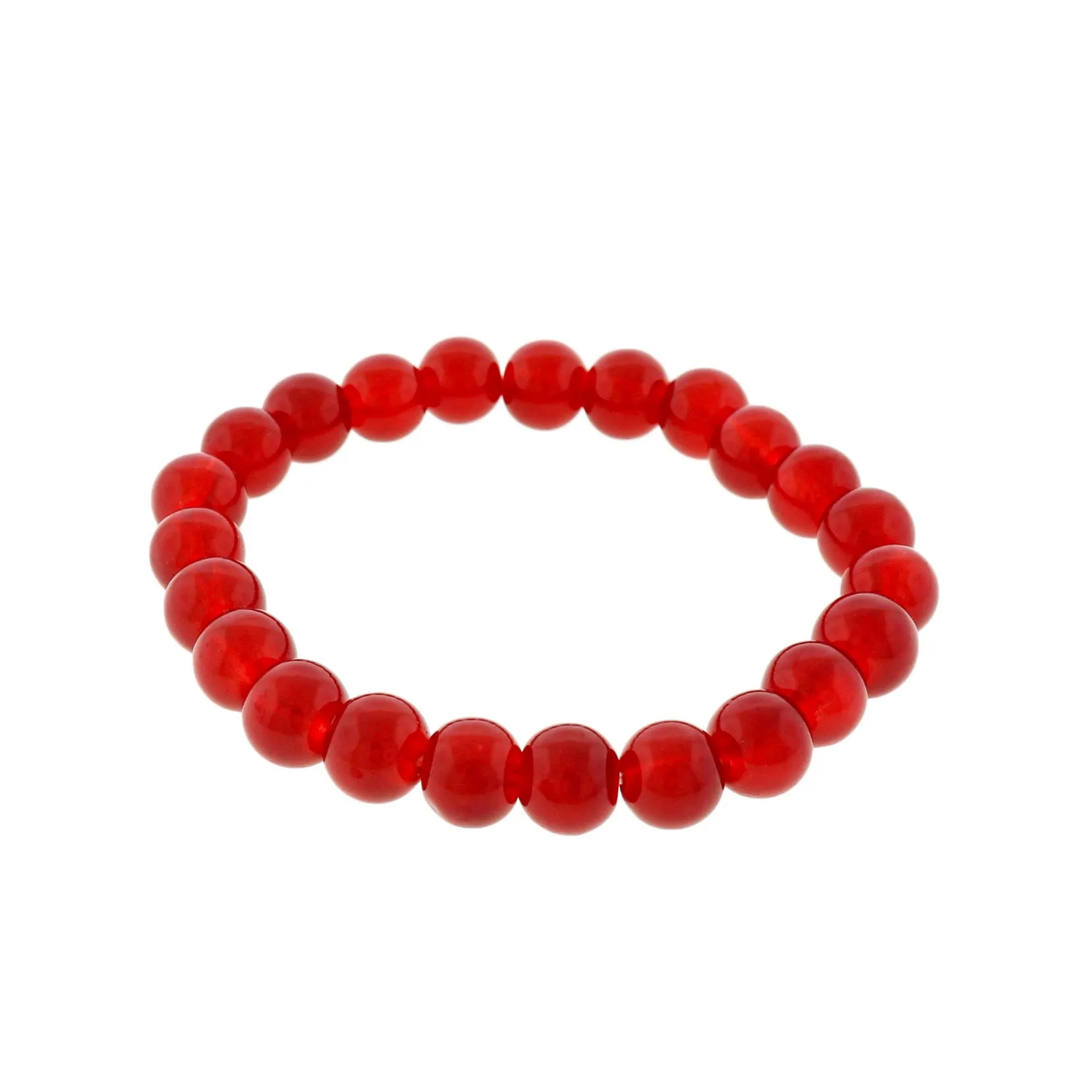 Round Acrylic Bead Bracelet - 56mm - Ruby Red - 1 Bracelet - BB112