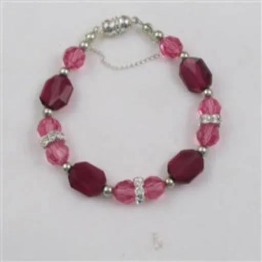 Ruby and Rose Crystal Beaded Bracelet Child's