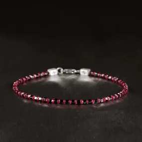 Ruby - Black Cube Bracelet VIII (2.5mm)