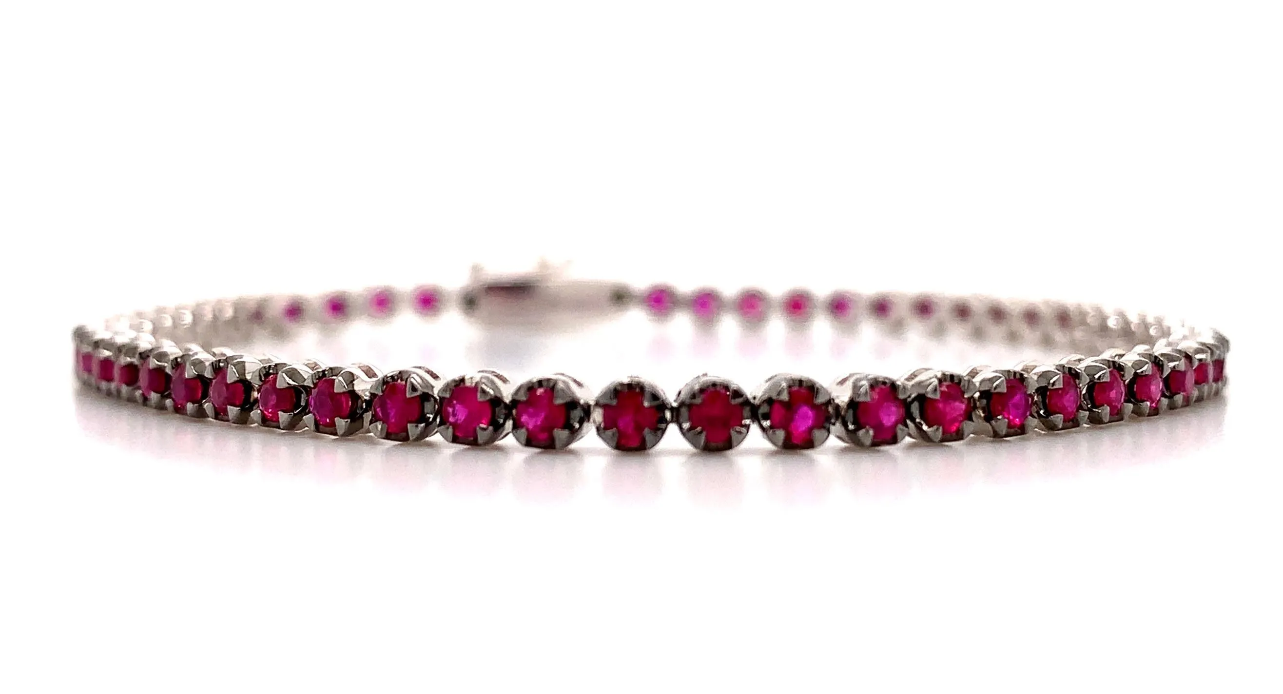 Ruby Gem Stone Tennis Bracelet 2.32ct t.w.