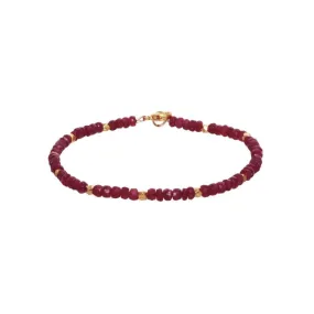 Ruby   Vermeil Station Beaded Bracelet