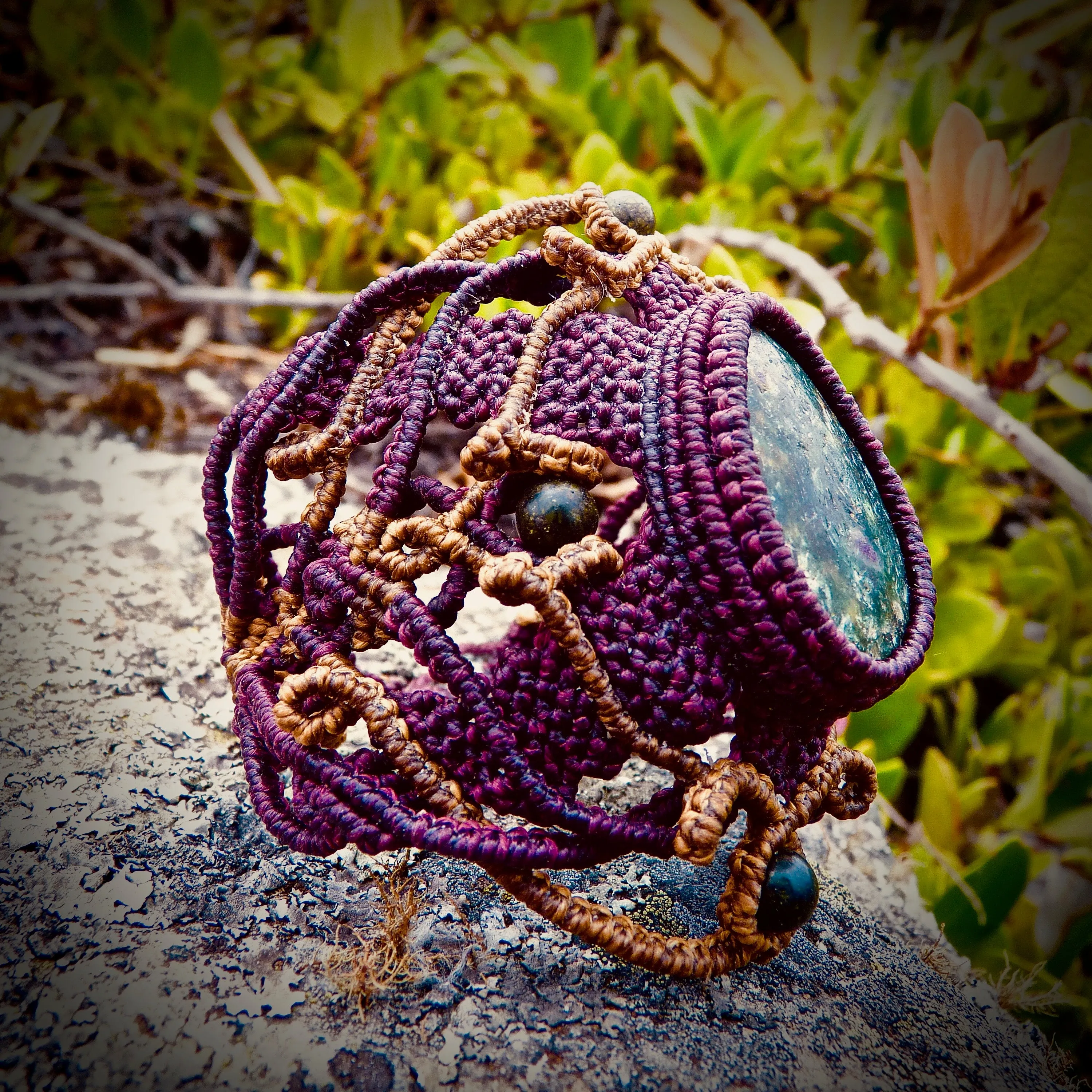 Ruby-zoisite bracelet (unique design)