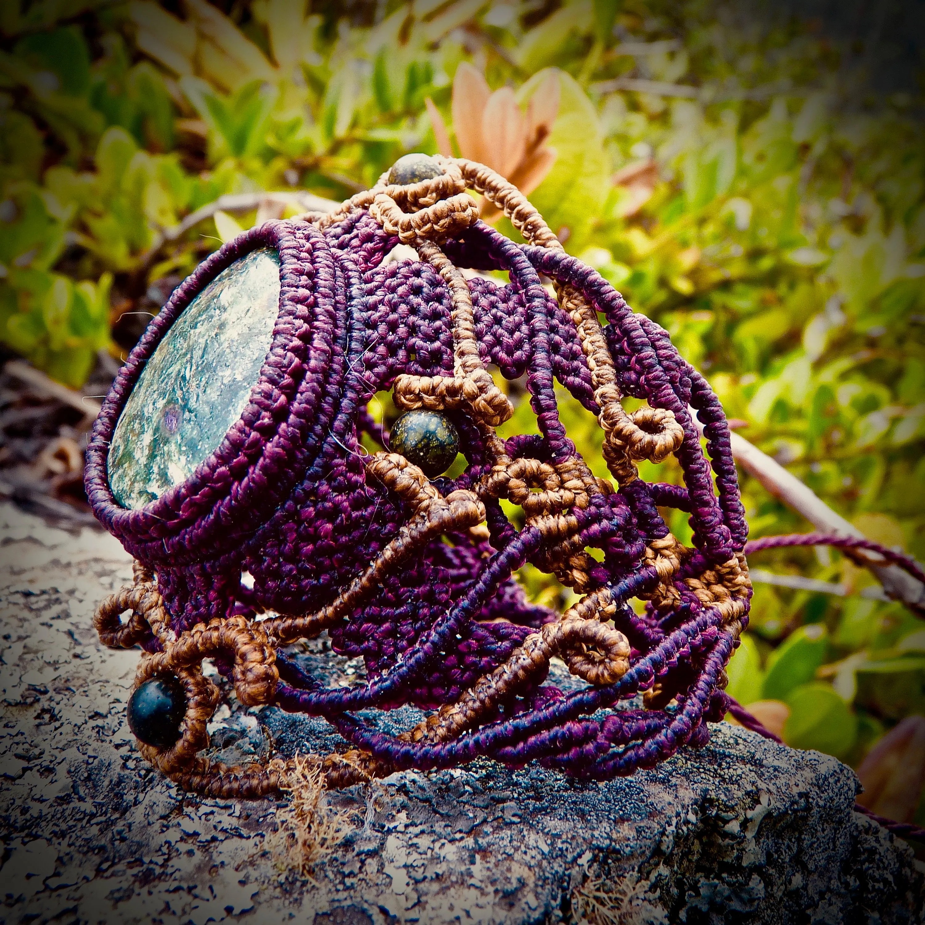 Ruby-zoisite bracelet (unique design)