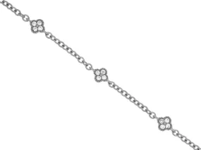 Sabel Collection White Gold Round Diamond Station Bracelet