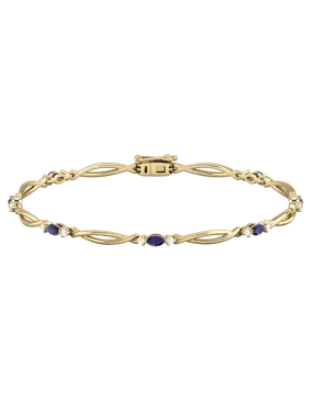 Sapphire Bracelet - 10ct Yellow Gold Sapphire & Diamond Bracelet - 787948