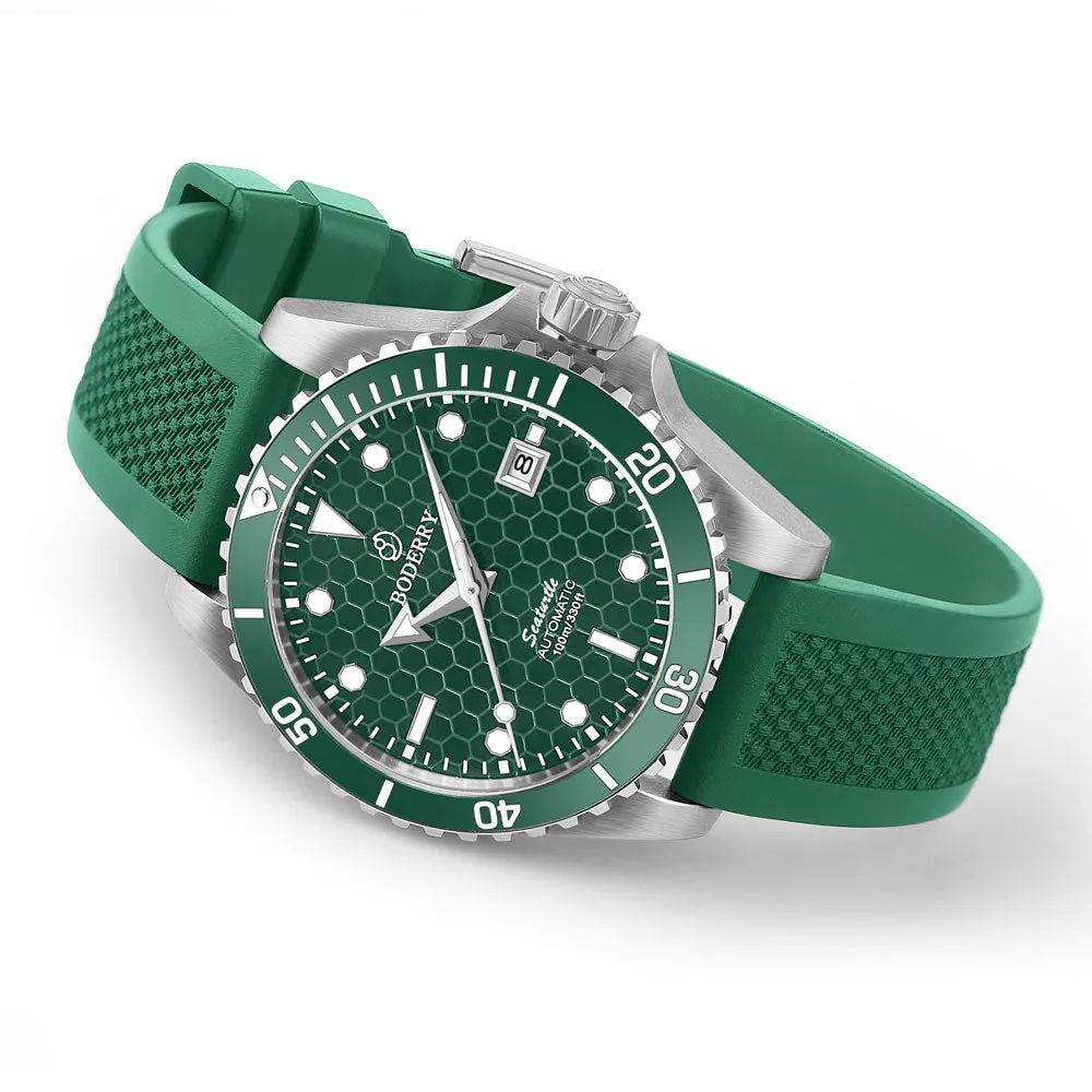 SEATURTLE.OCEAN(TITANIUM) - Automatic Titanium Diver Watch | Turtle Green