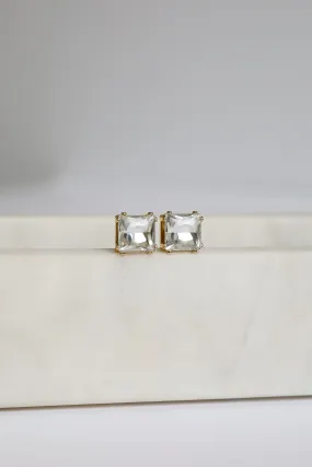 Selena Clear Gemstone Stud Earrings