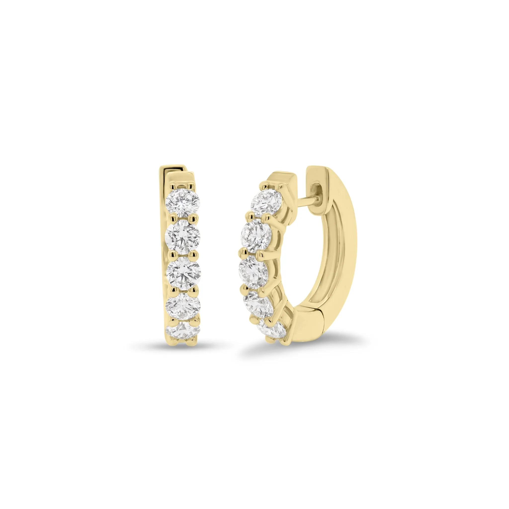 Shared Prong-Set Diamond Huggie Earrings