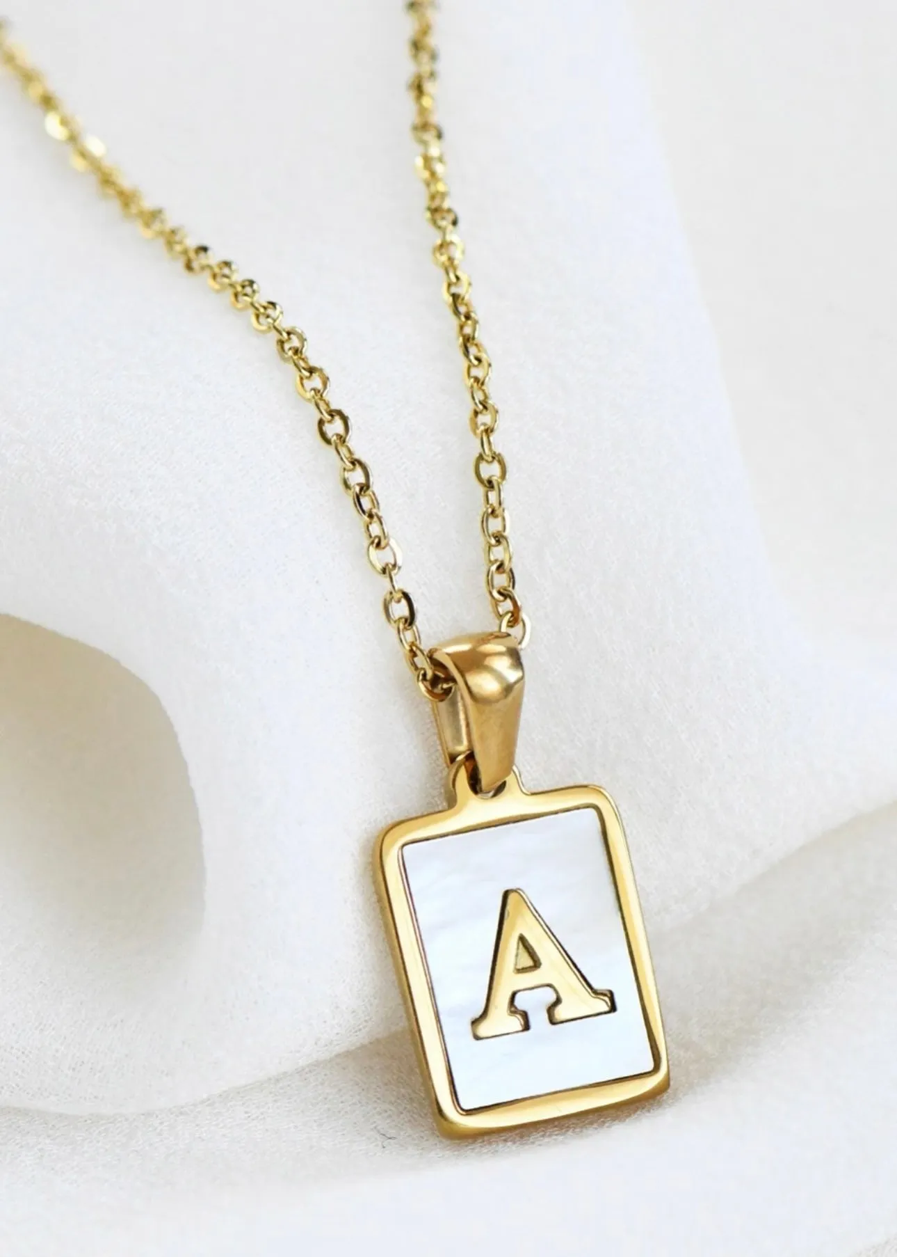 Shell & Gold Initial Necklaces