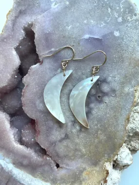 Shell Crescent Moon Earrings