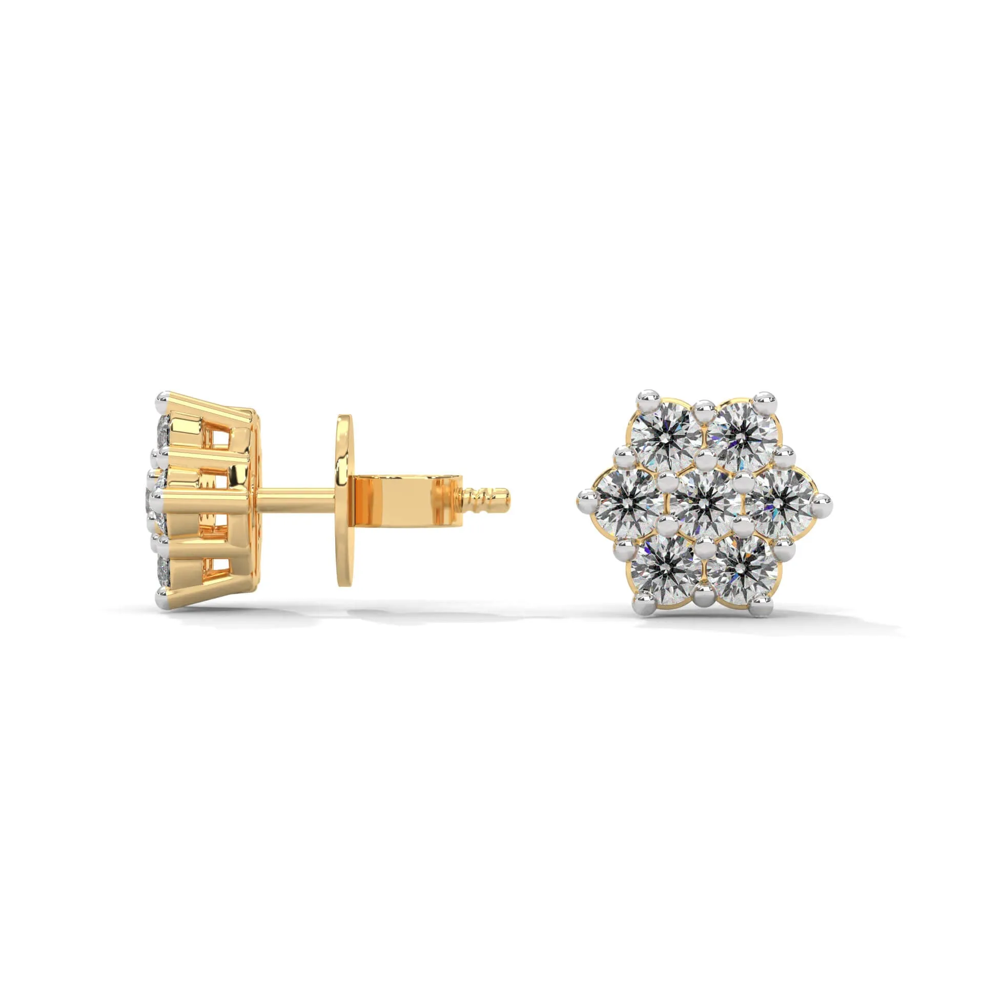 Shyla Tiny Silver Stud Earrings | 22KT Gold Vermeil