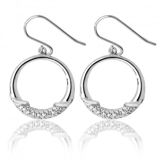 Silver & Co Sparkle CZ Circular Drop Earrings SEG0068CZ