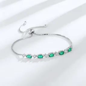 Silver Emerald Bracelet