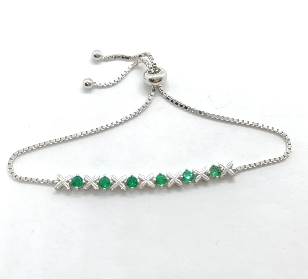 Silver Emerald Bracelet