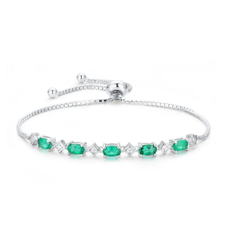 Silver Emerald Bracelet