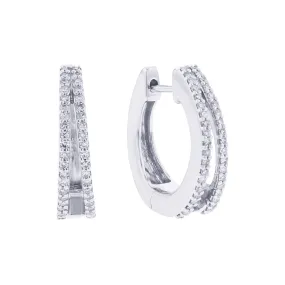 Silver Falls Diamond Hoop Earrings