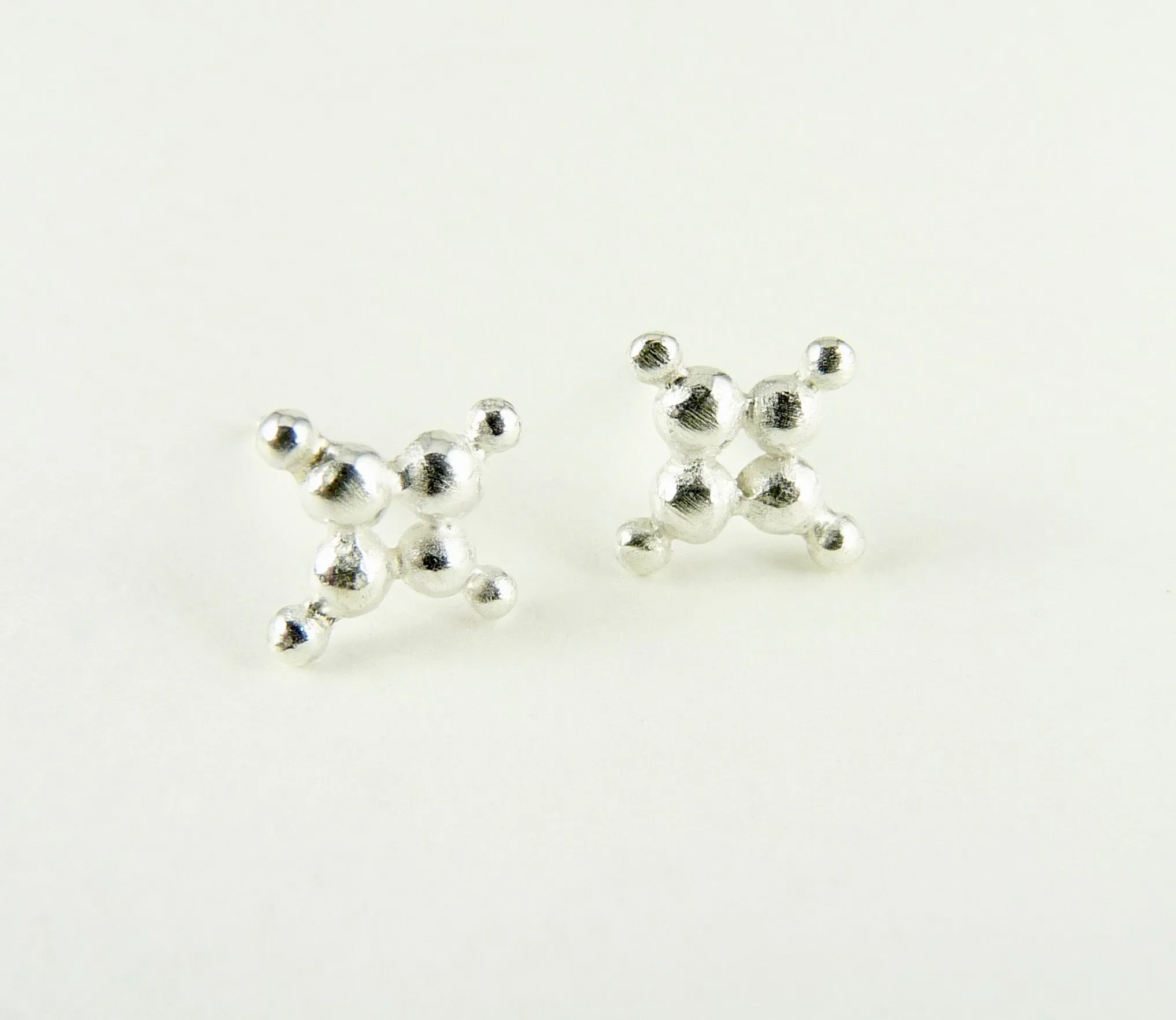 Silver Granulation Stud Earrings