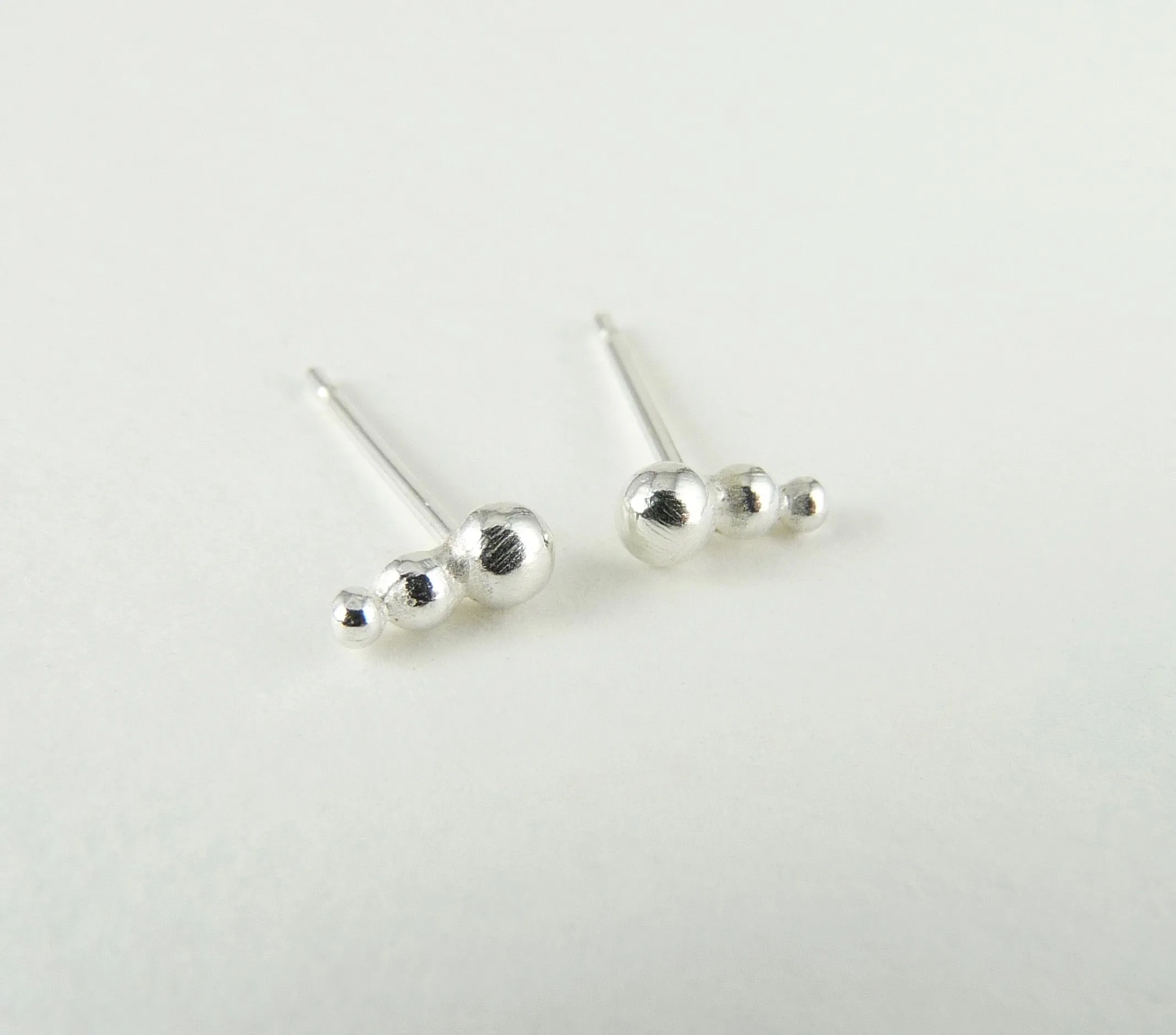 Silver Granulation Stud Earrings