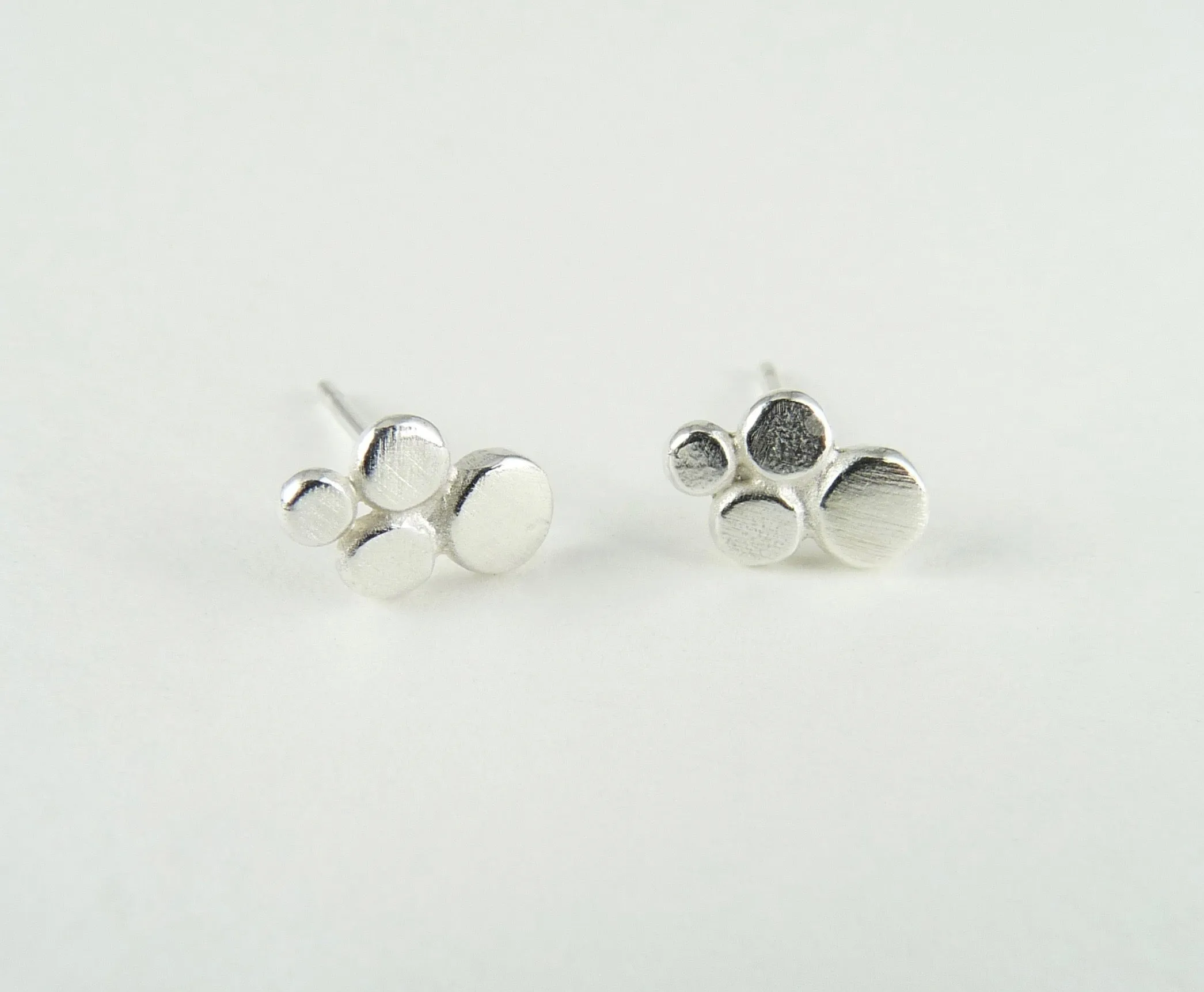 Silver Granulation Stud Earrings