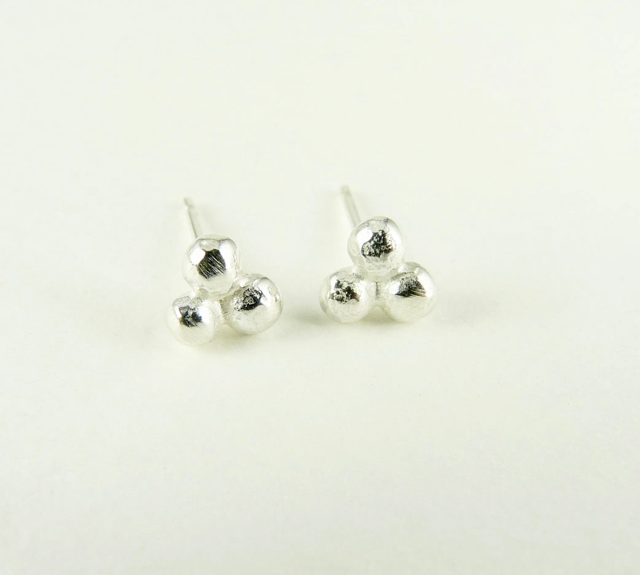 Silver Granulation Stud Earrings