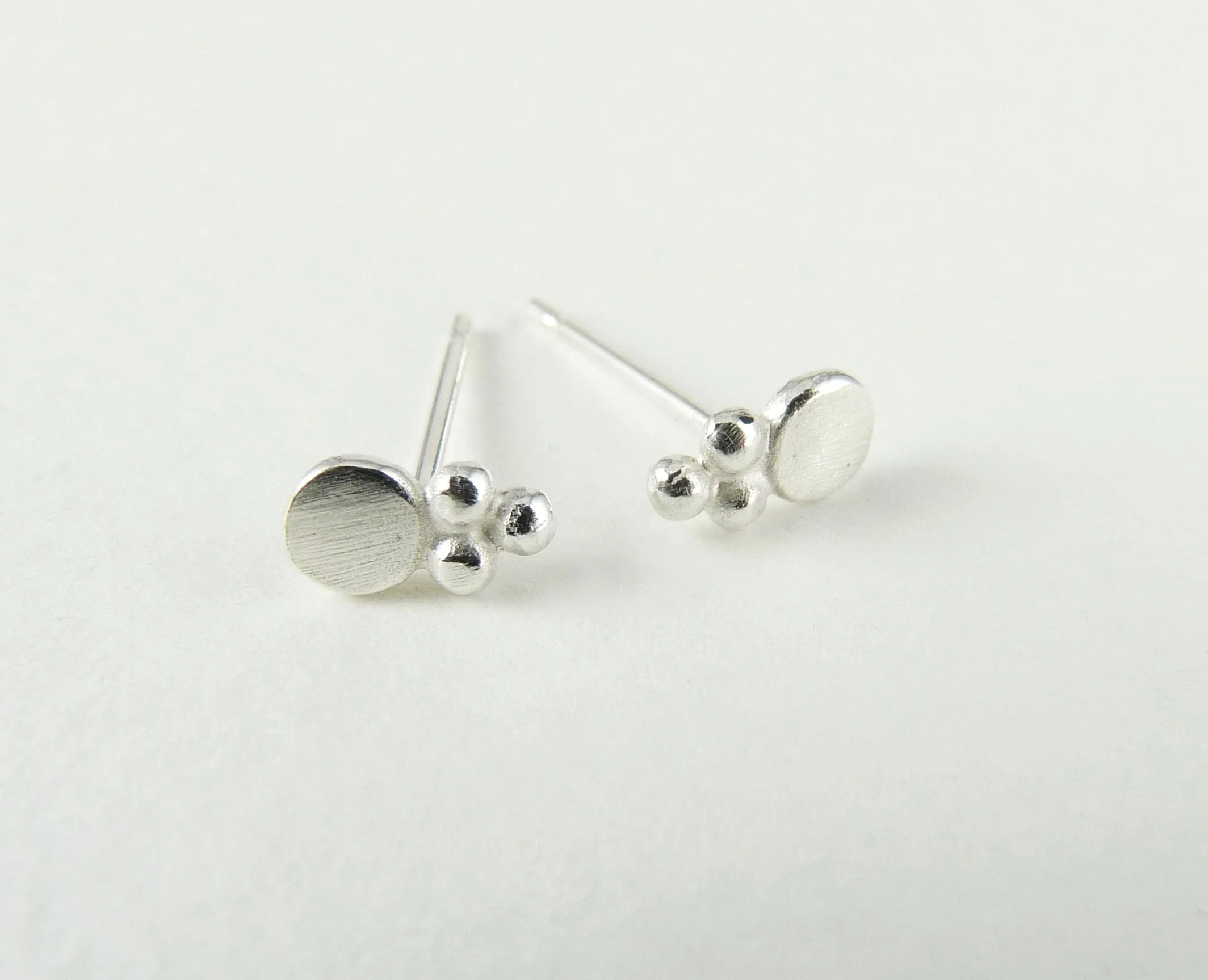 Silver Granulation Stud Earrings