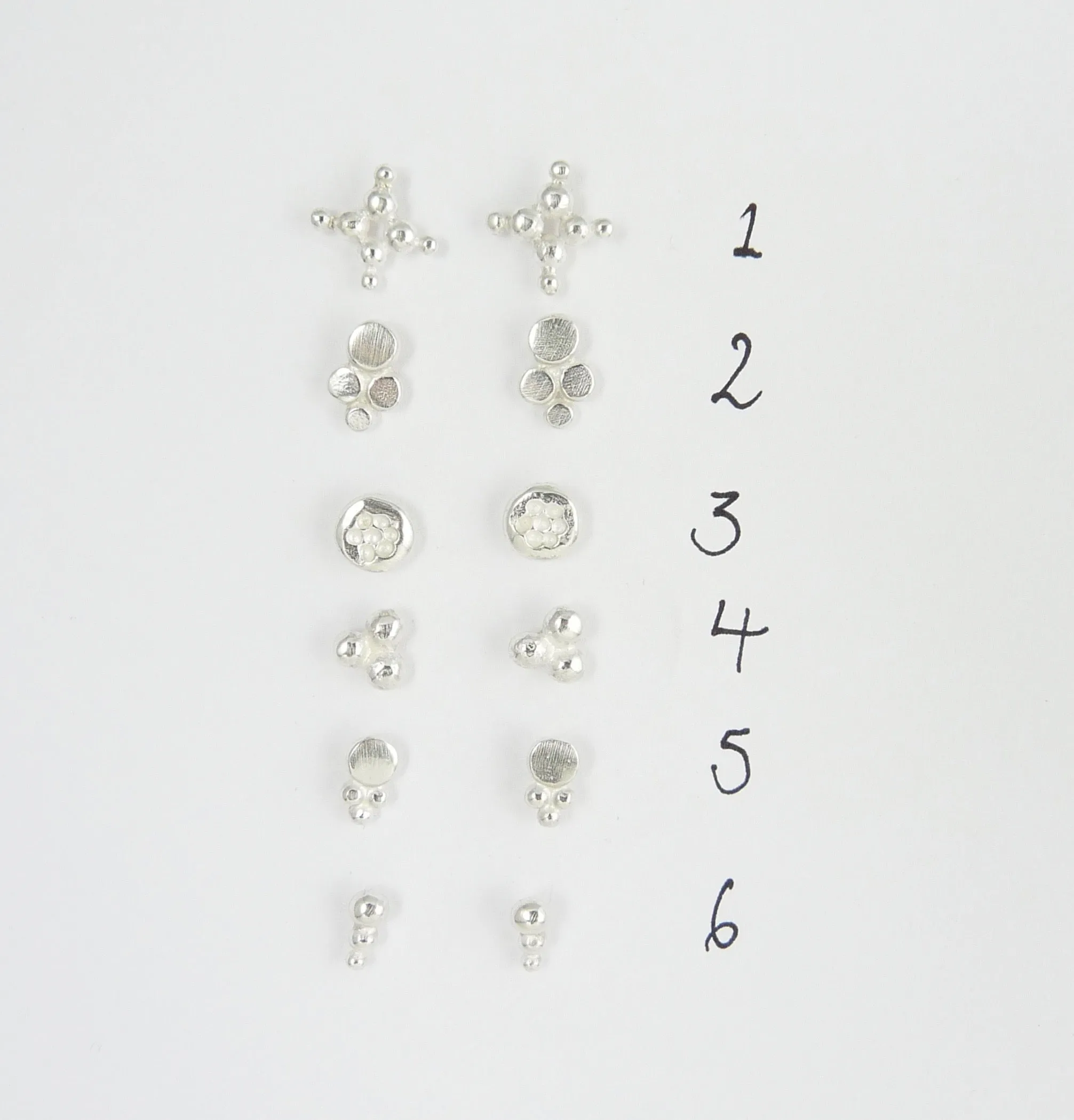 Silver Granulation Stud Earrings