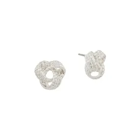 Silver Knot Stud Earrings