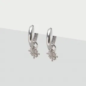 Silver Stardust Huggie Earrings