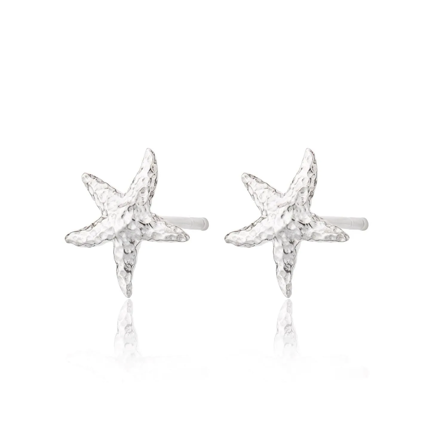 Silver Starfish Stud Earrings