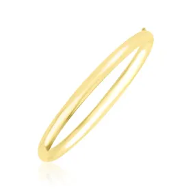 Size: 7'' - 10k Yellow Gold Dome Style Shiny Bangle