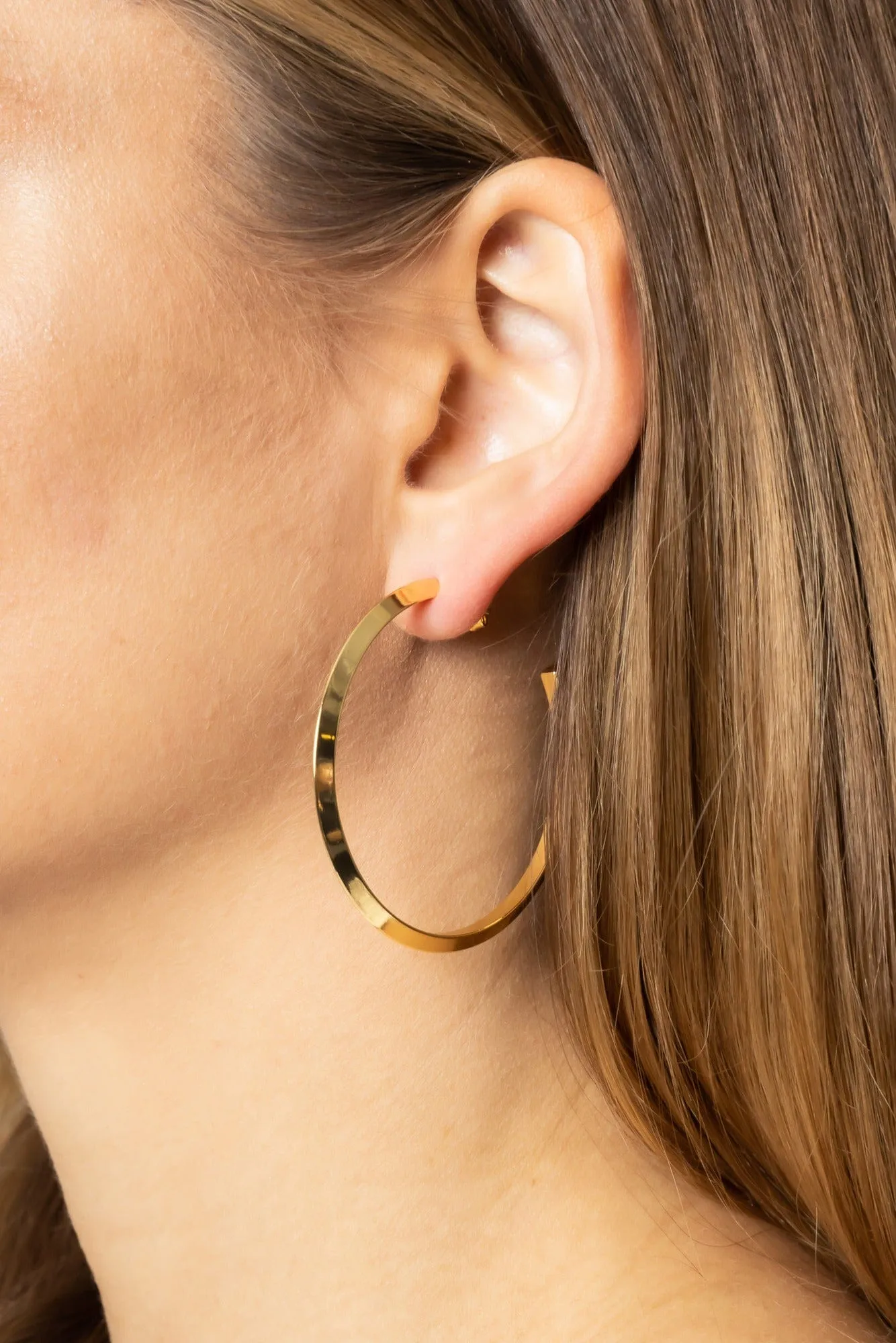 SJE310003 14K Gold Dipped Hoop Earrings