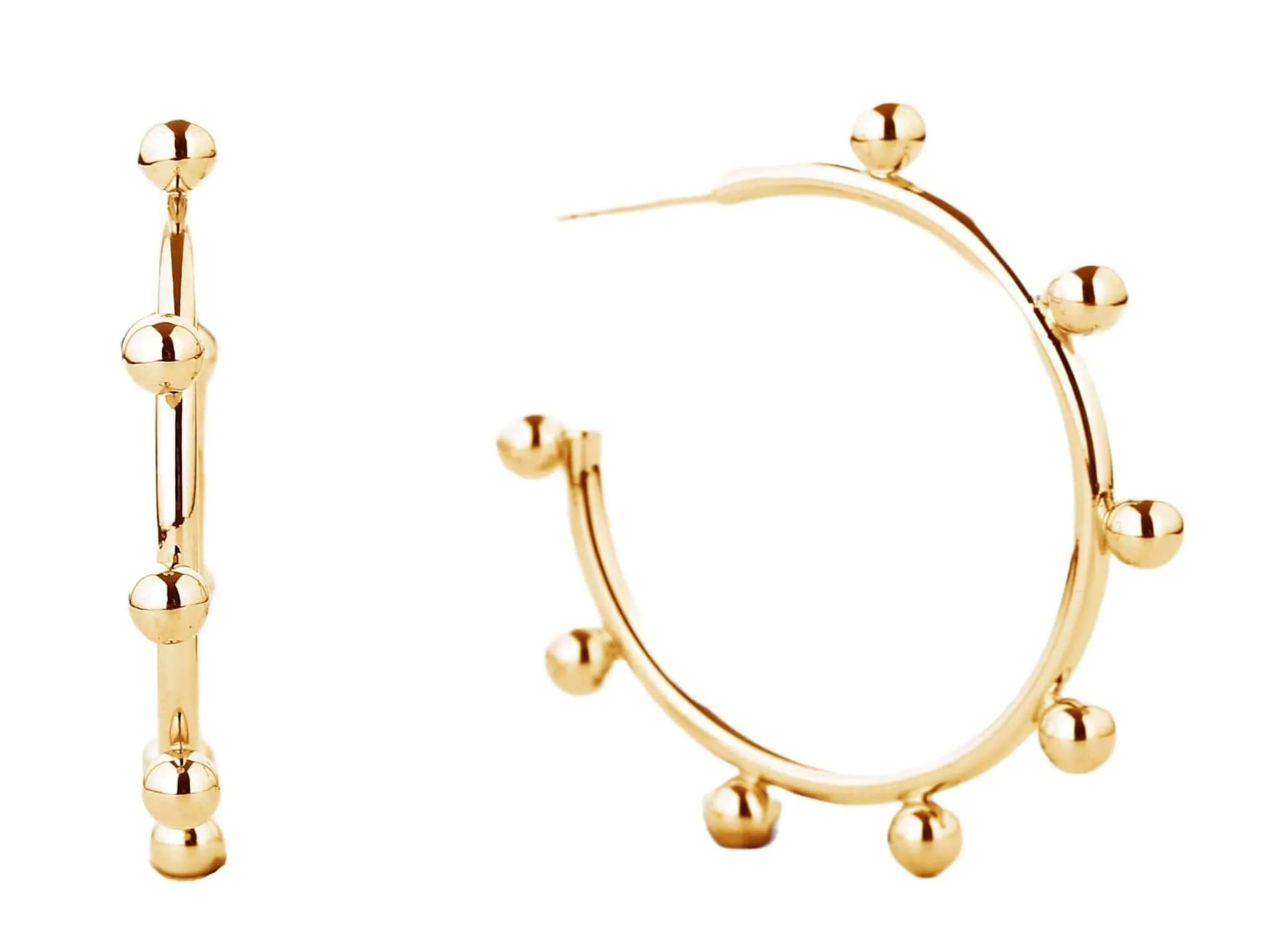 SJE310368 14K Dipped Stud Hoop Earrings