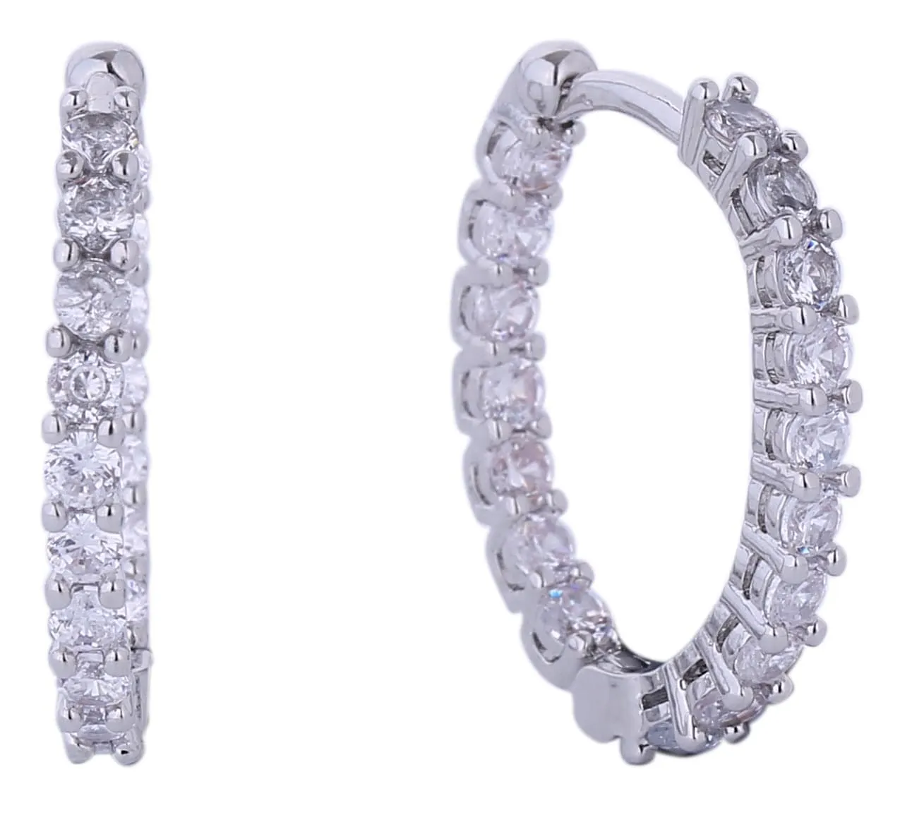 SJE310790 14K Inside Out Pave CZ Hoop Earrings