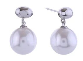 SJE310944 14K Mini Bean Pearl Drop Post Earrings