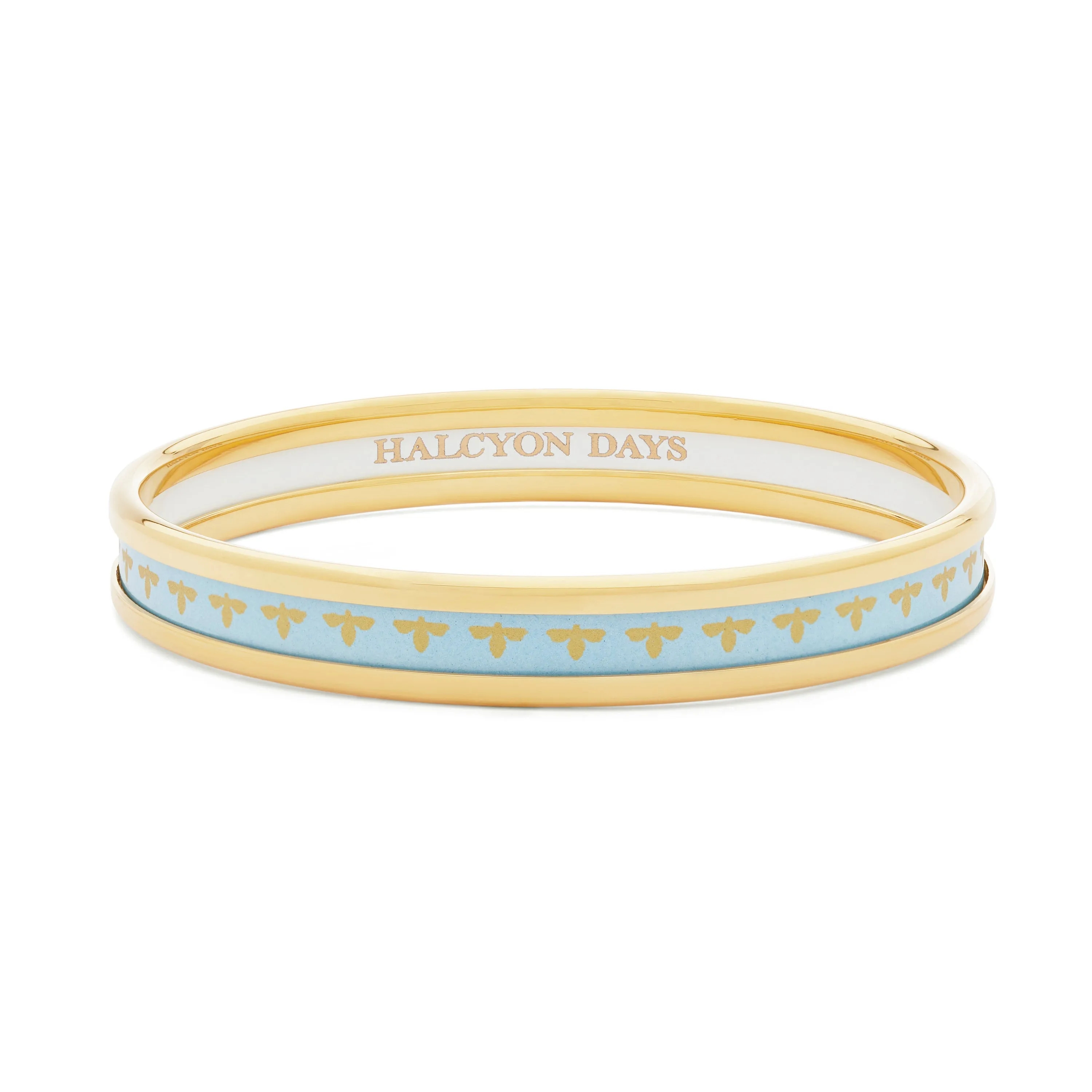 Skinny Bee Forget-Me-Not & Gold Enamel Bangle