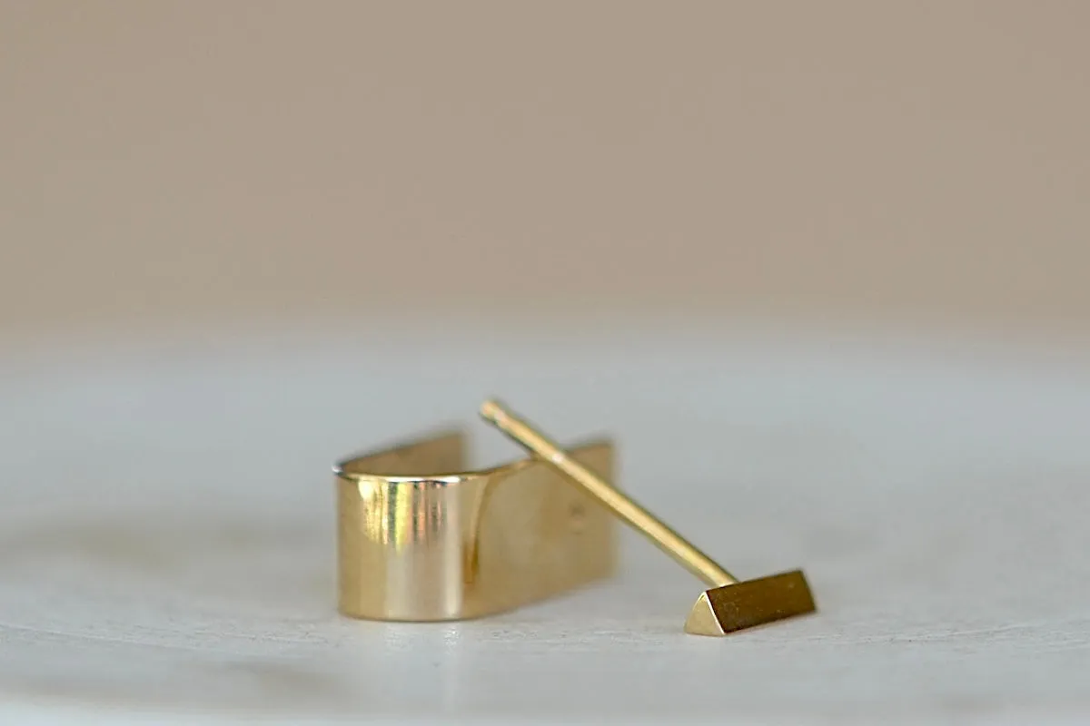 Small Cuff and Bevel Stud Earring