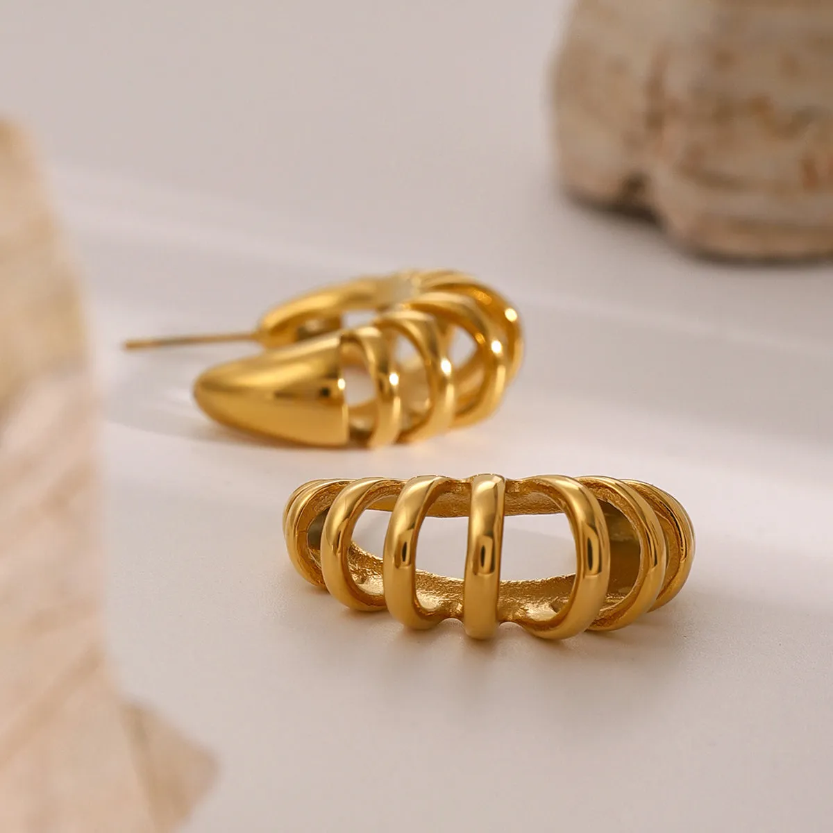 Small Ridge Hoop Earrings Standout Addition