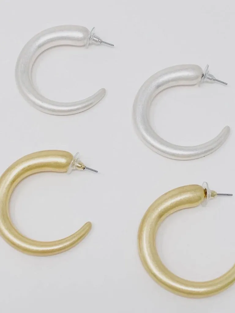 So Smooth Daily Hoop Earrings - Silver