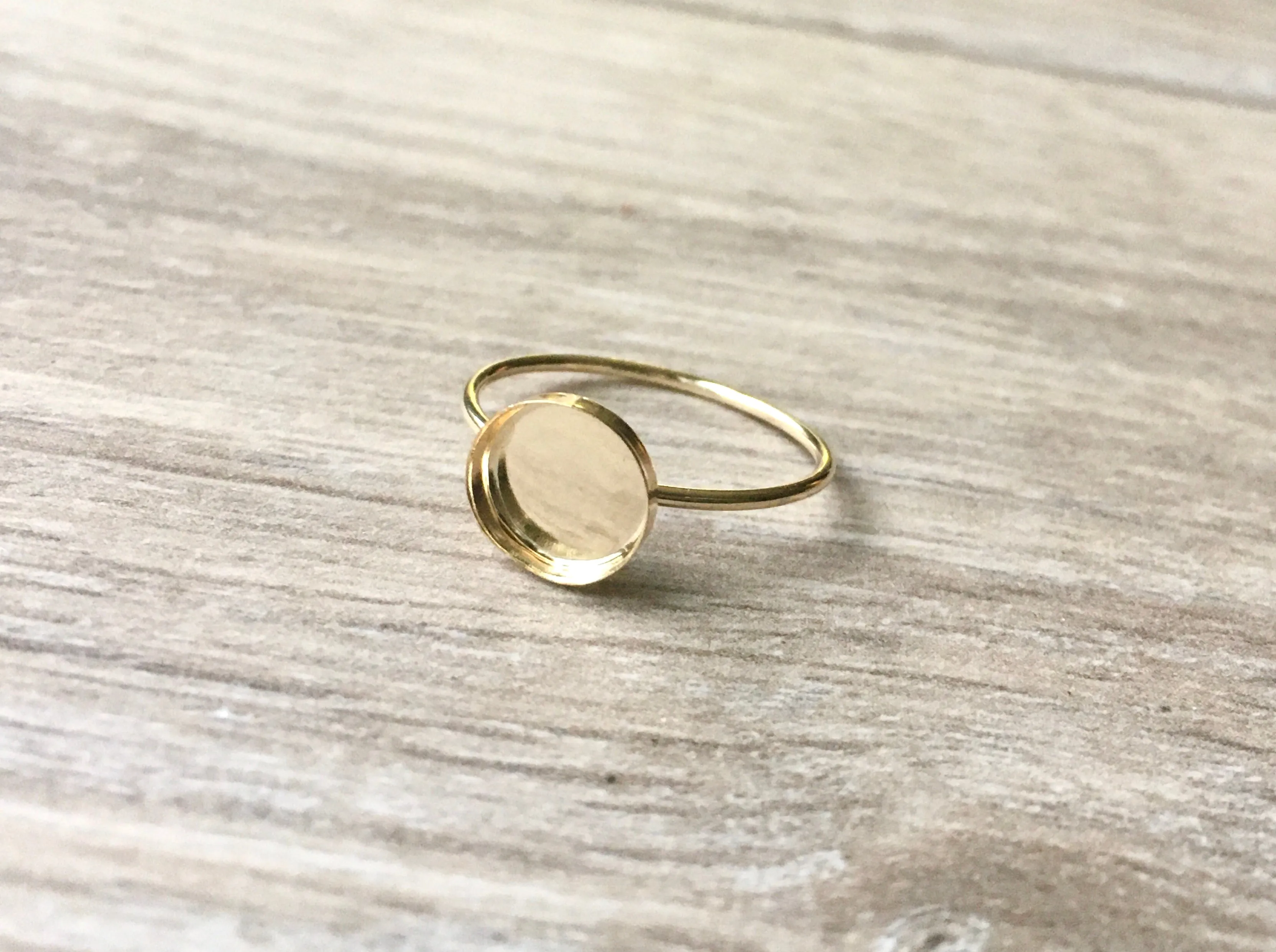 Solid 14k Gold Ring Blank Round Setting | 8 mm, 10 mm