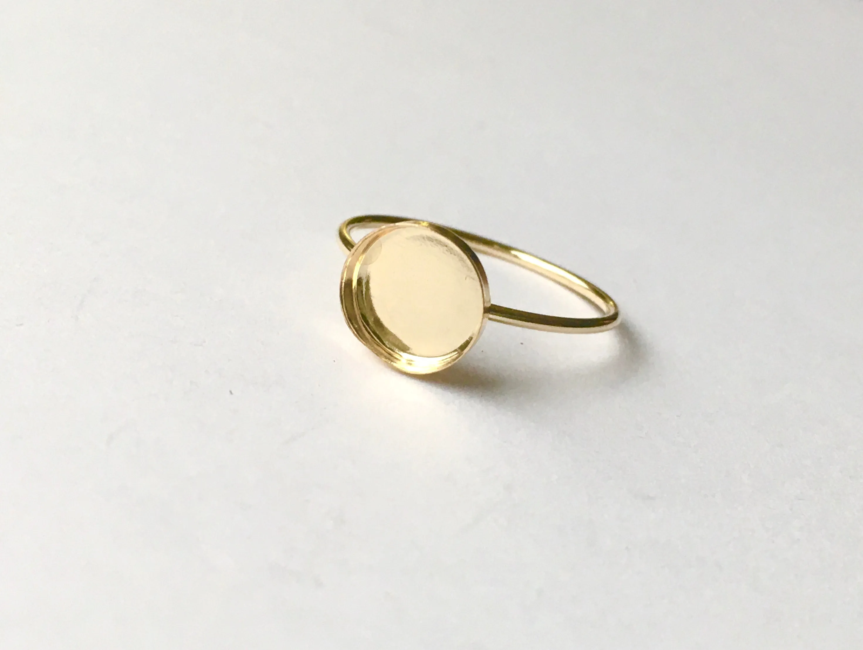 Solid 14k Gold Ring Blank Round Setting | 8 mm, 10 mm