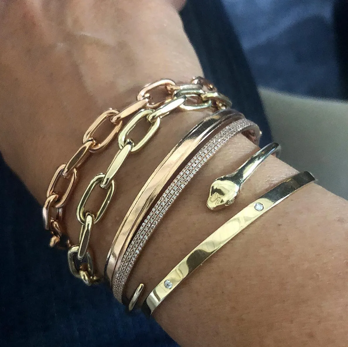 Solid Gold Bangle Bracelet