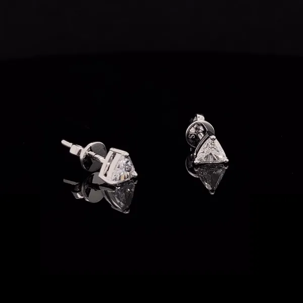 Solitaire Trilliant Diamond Stud Earrings