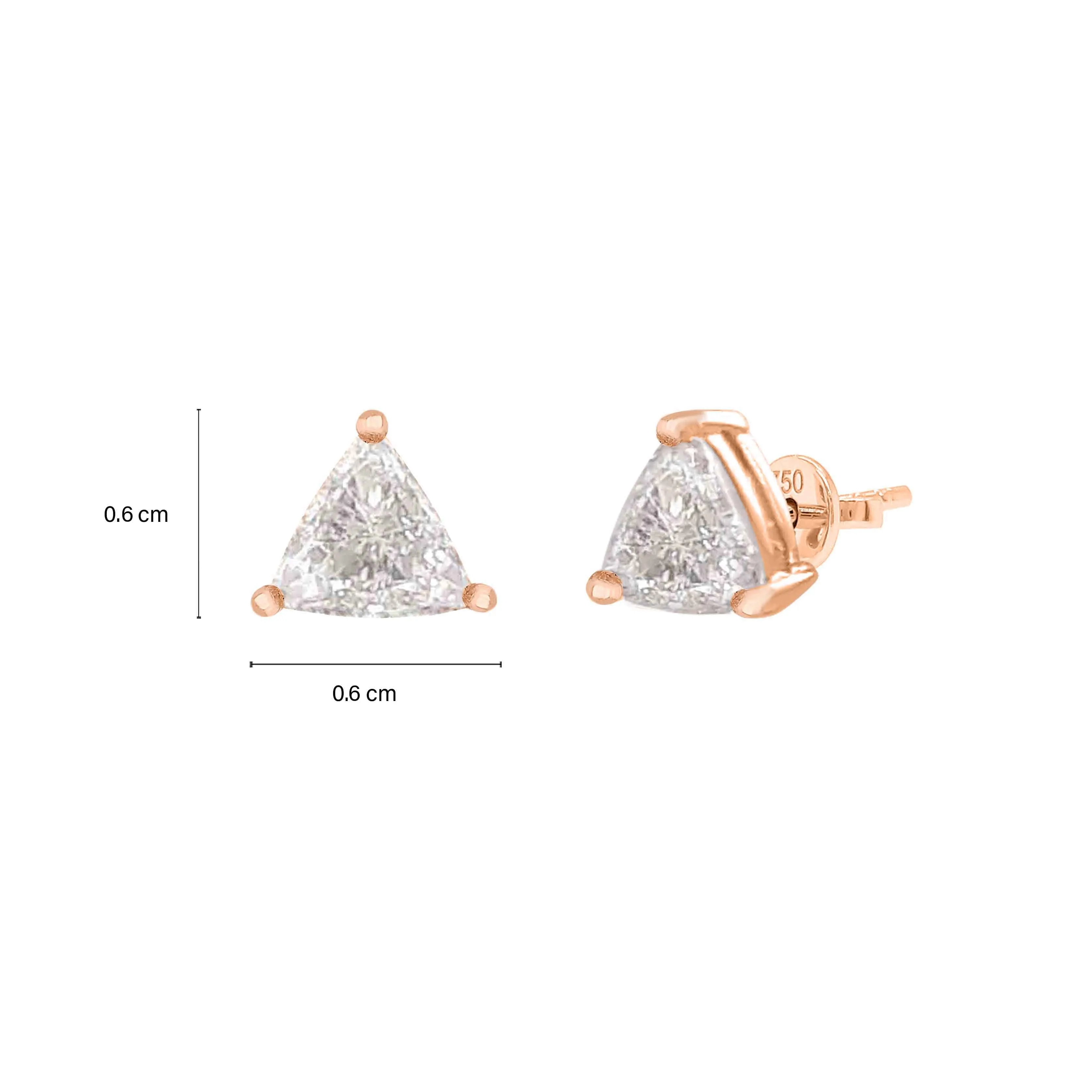 Solitaire Trilliant Diamond Stud Earrings