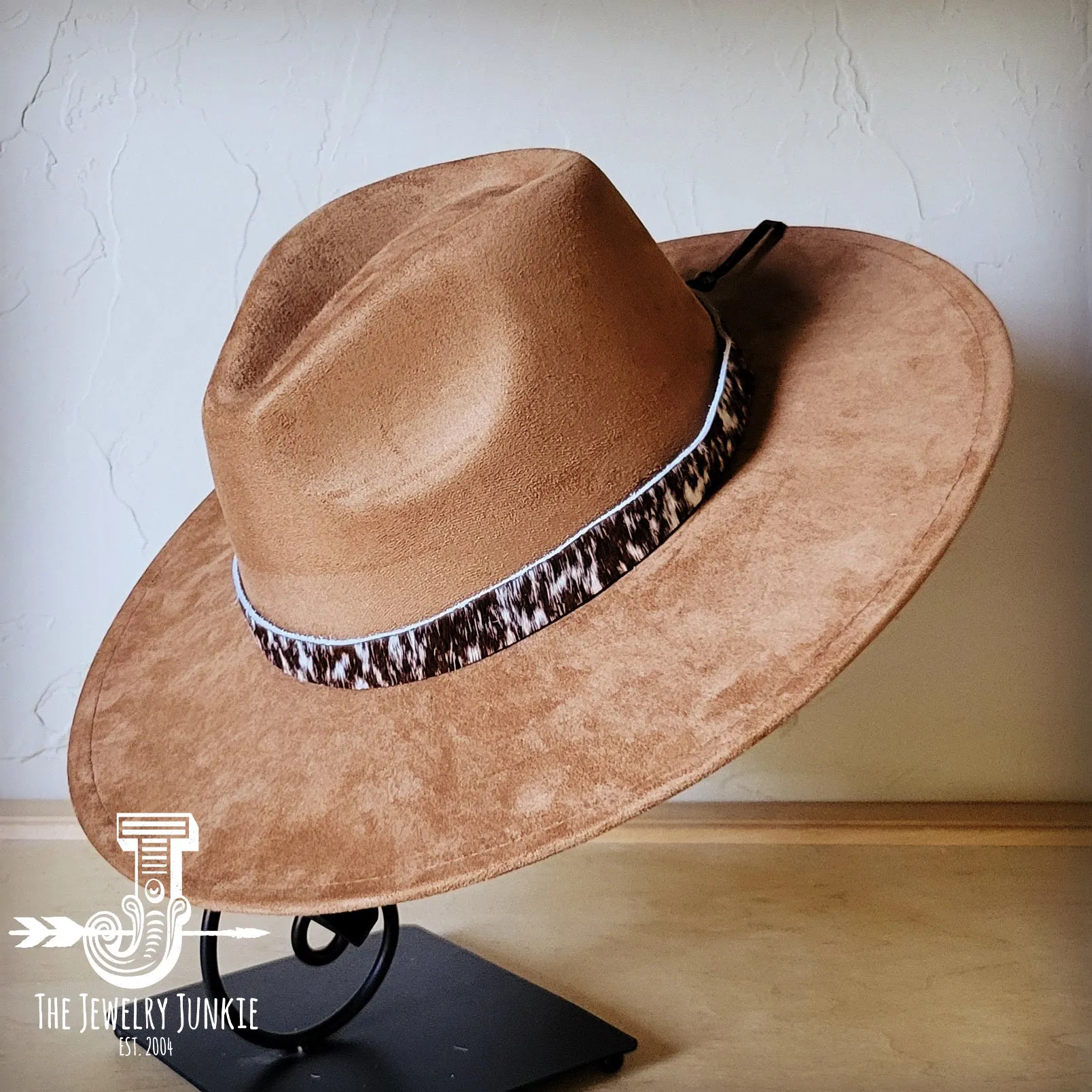 Spotted Hide Western Leather Band w/ Choice of Boho Hat 985k