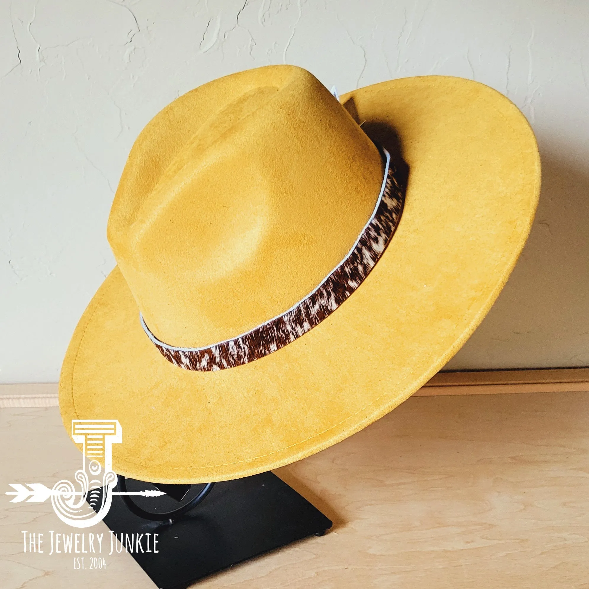 Spotted Hide Western Leather Band w/ Choice of Boho Hat 985k