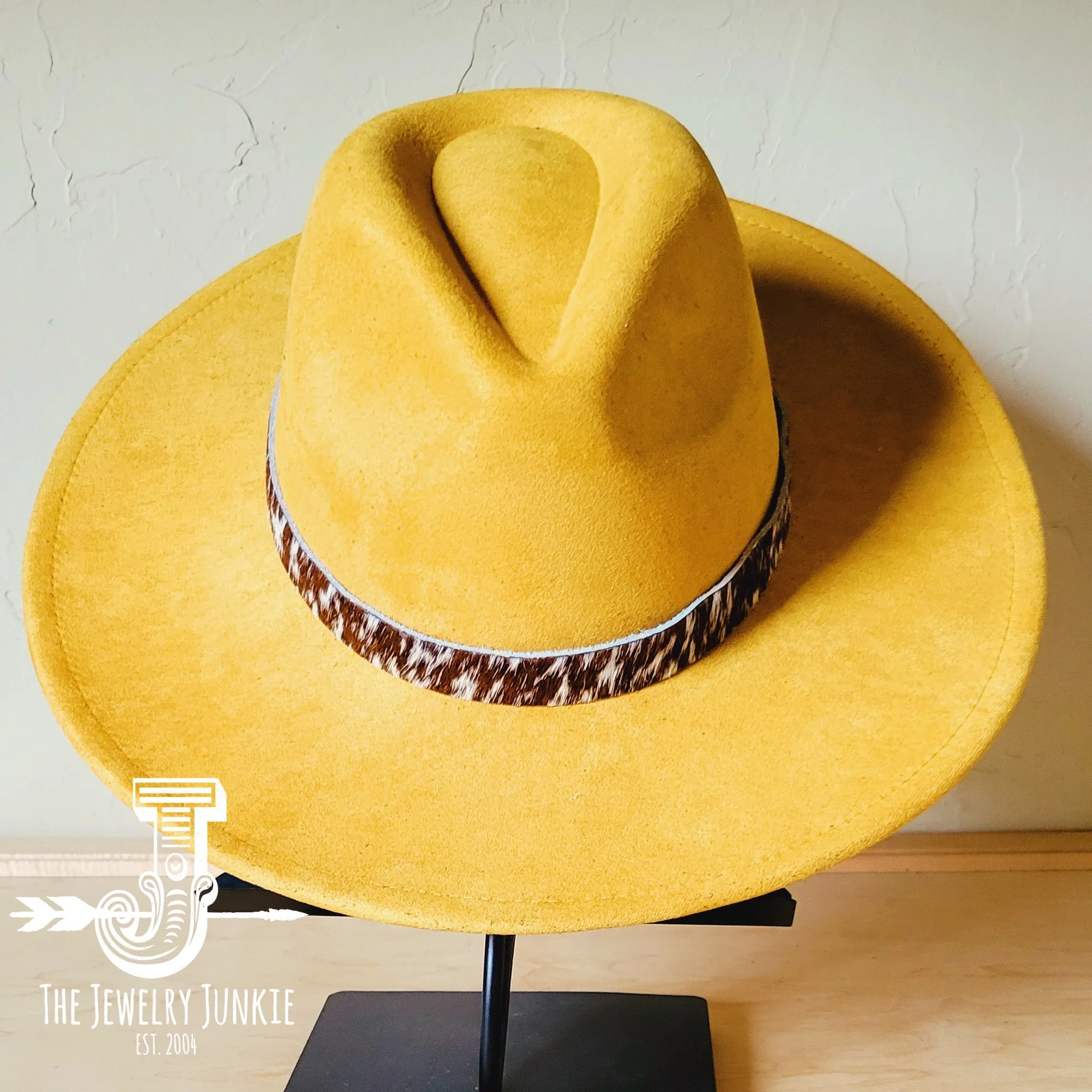 Spotted Hide Western Leather Band w/ Choice of Boho Hat 985k